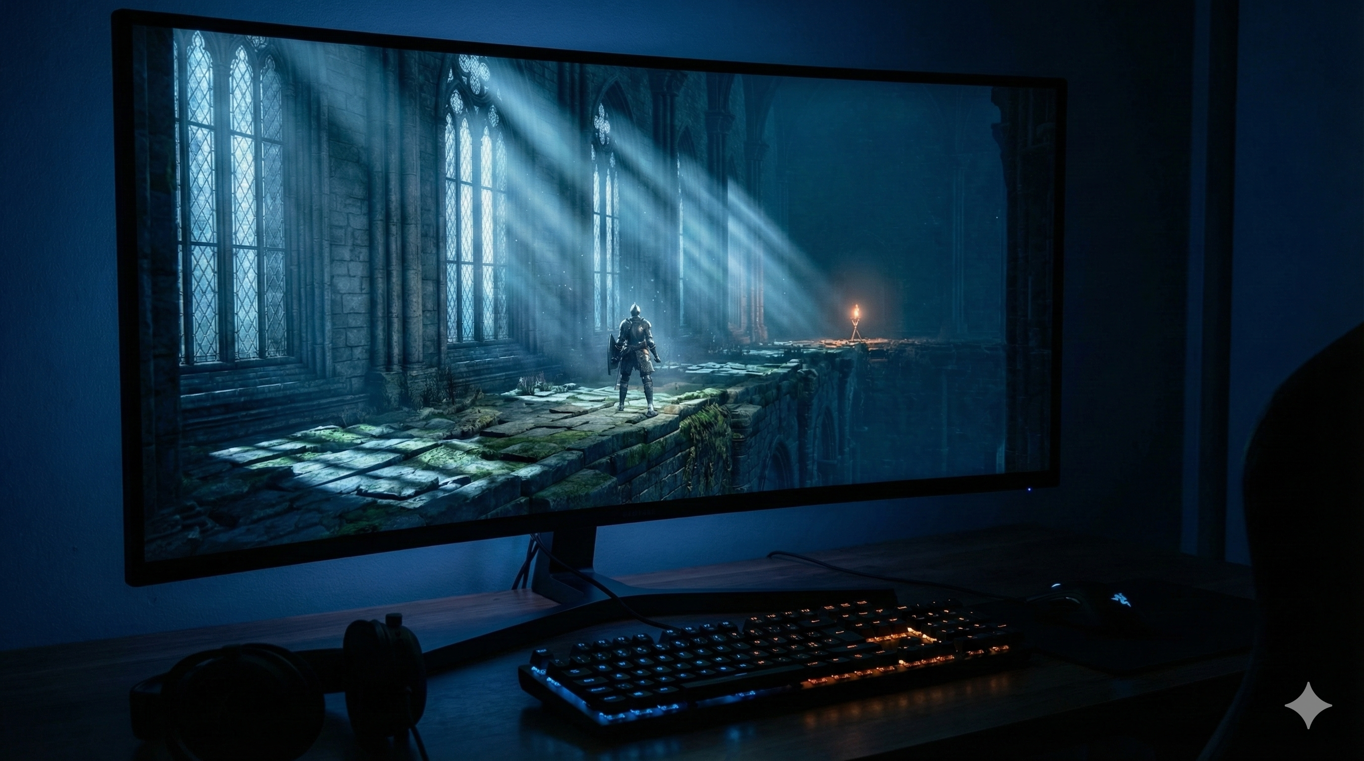 A gaming PC monitor displaying a command prompt terminal, illustrating the DepotDownloader process for Steam files.