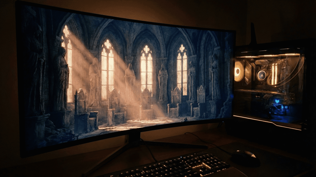 The interior of the Nexus of Embers hub area in Dark Souls Archthrones.