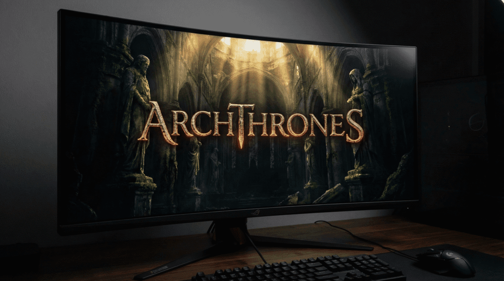 Dark Souls Archthrones main menu title screen showing the Nexus background.